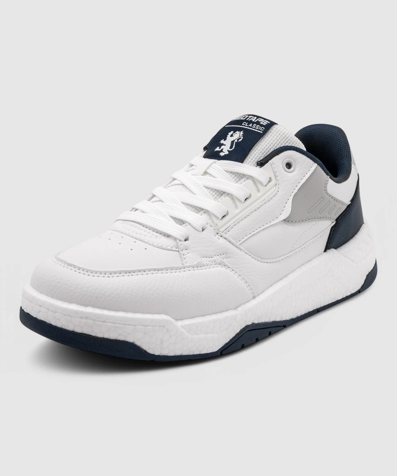 Casual Sneaker Shoes for Men | Elegantly Rounded Front, Soothing Insole Sneakers For Men (White, Navy , 8)