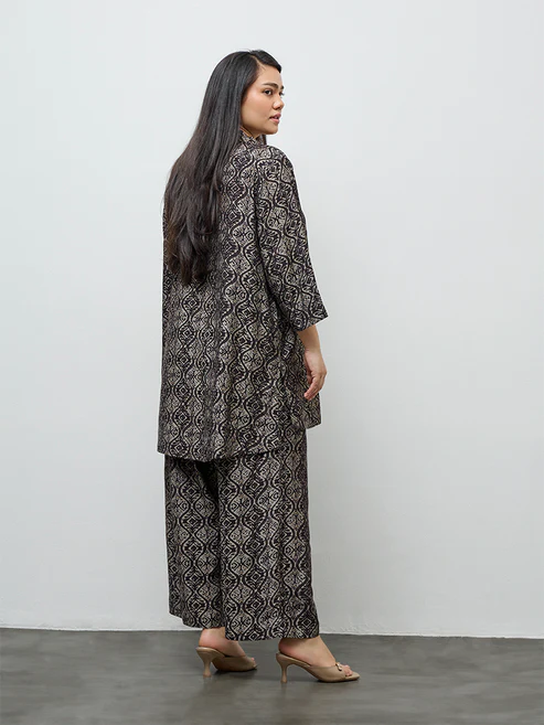 Diza Black Argyle Printed Tunic